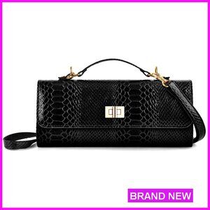 Faux Leather Evening Clutch with Detachable Strap for Formal Events
